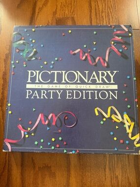 Vintage Pictionary Party Edition Game Complete w/ Easel Cards Markers 1989